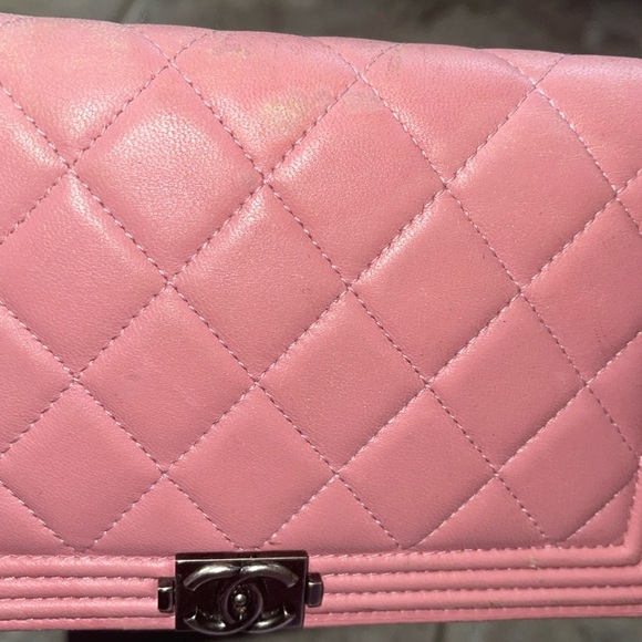 CHANEL boy pink flap long wallet lambskin quilted dust bag included - Picture 6 of 16